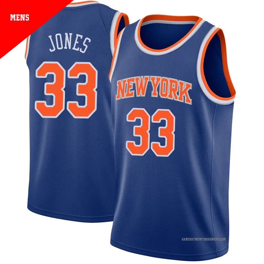 ＃33 Men's Dillon Jones New York Knicks Blue Swingman Jersey Icon Edition