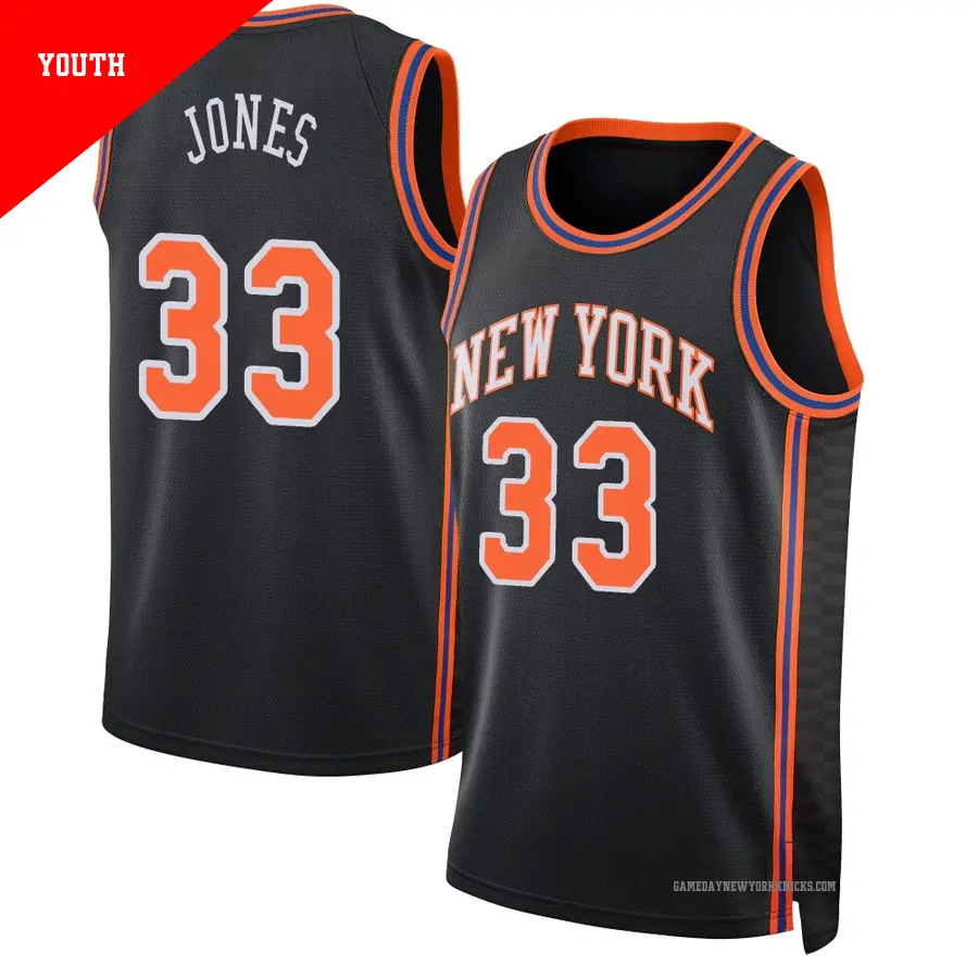 ＃33 Youth Dillon Jones New York Knicks 2021/22 Swingman Black JerseyCity Edition