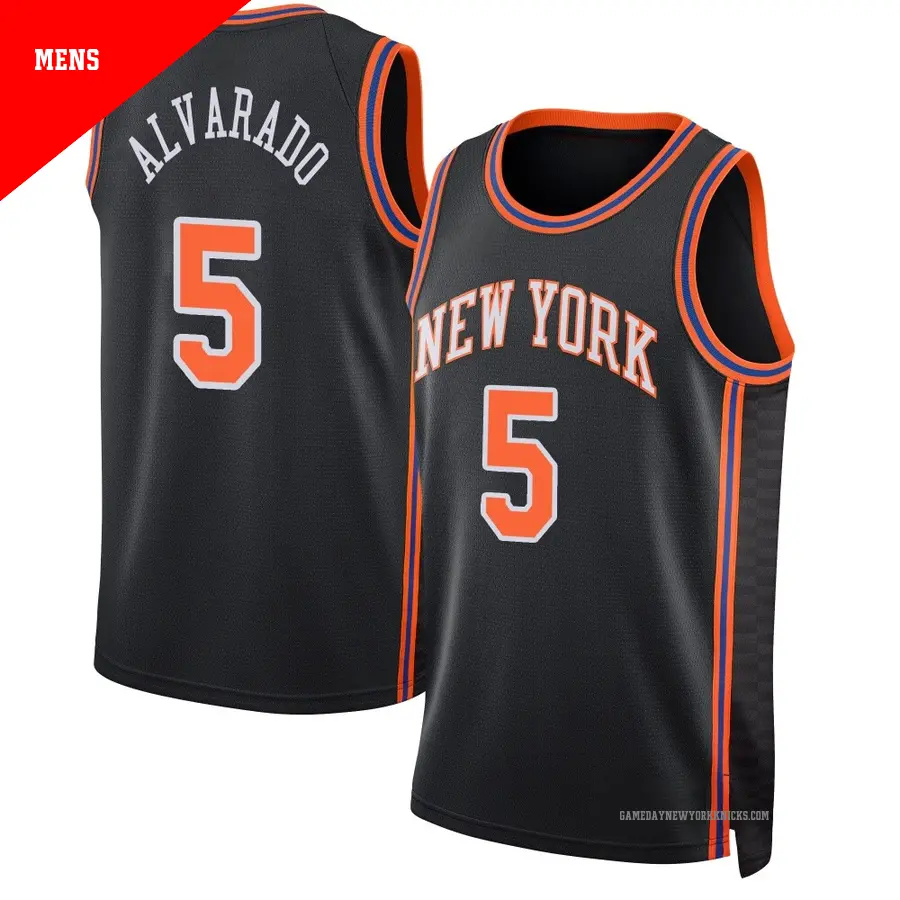 ＃5 Men's Jose Alvarado New York Knicks 2021/22 Swingman Black JerseyCity Edition