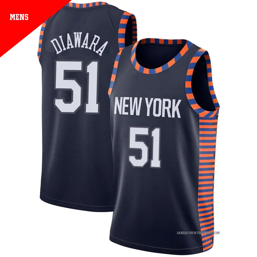 ＃51 Men's Mohamed Diawara New York Knicks 2018/19 Swingman Navy JerseyCity Edition