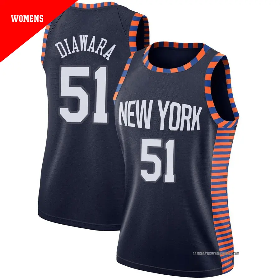 ＃51 Women's Mohamed Diawara New York Knicks 2018/19 Swingman Navy JerseyCity Edition