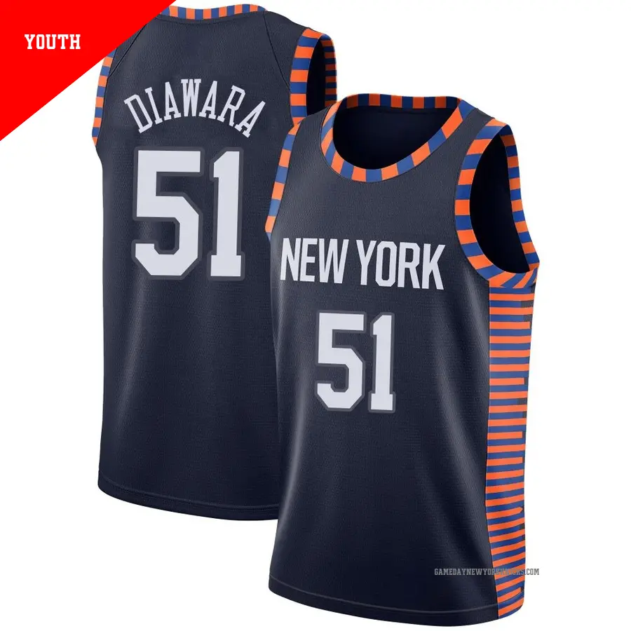 ＃51 Youth Mohamed Diawara New York Knicks 2018/19 Swingman Navy JerseyCity Edition