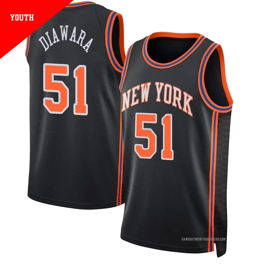 ＃51 Youth Mohamed Diawara New York Knicks 2021/22 Swingman Black JerseyCity Edition