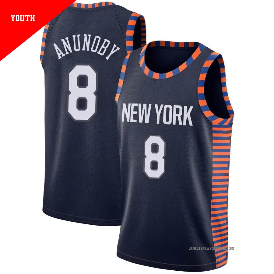 ＃8 Youth OG Anunoby New York Knicks 2018/19 Swingman Navy JerseyCity Edition