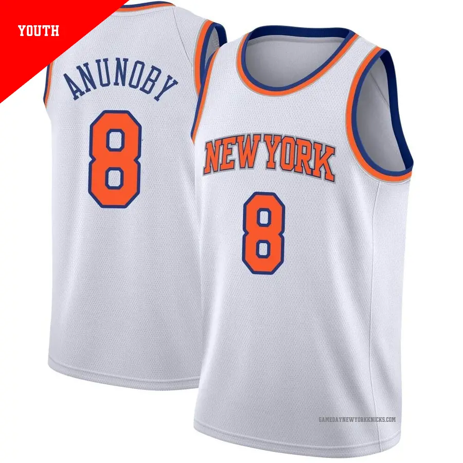 ＃8 Youth OG Anunoby New York Knicks White Swingman JerseyAssociation Edition